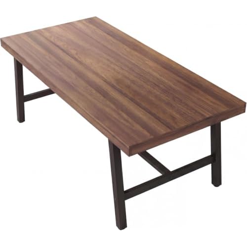 GarveeHome Industrial Dining Table for 6-8, 70.87" Heavy Duty Rectangular Kitchen Table with 2"×2" Metal Legs & Wood Top, Large Dining Table for Home Office, Dining (Brown, 71" Non-Extendabl