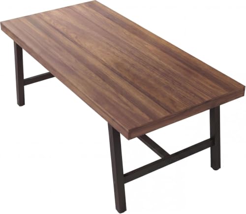 Image of GarveeHome Industrial Dining Table for 6-8, 70.87 inch Heavy Duty Rectangular Kitchen Table with 2 inchx2 inch Metal Legs & Wood Top, Large Dining Table for Home Office, Dining (Brown, 71 inch Non-Extendable)