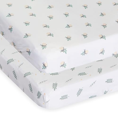 Chicco Next2Me 2 Pack of Crib Bamboo Sheets, Soft and Hypoallergenic, Thermoregulating, Eco-Friendly, Suitable for Sensitive Skin, Greenery, 09101120350990