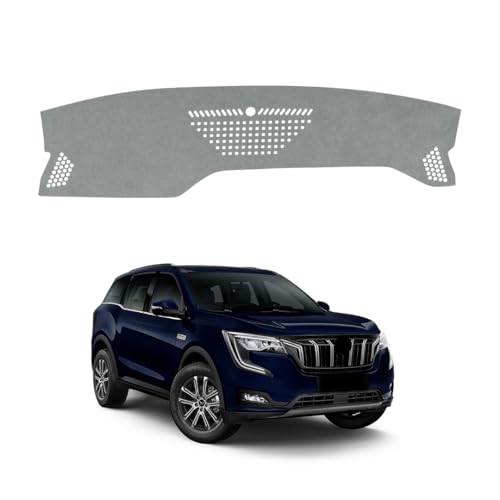 Image of Car Dashboard Cover Compatible with Mahindra XUV700 2021-2025 All Variants | Dustproof, UV Resistant | All-Weather Protection | Custom Fit Car Accessories (Gray)