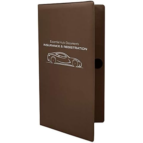 Autostyle Large Car Insurance and Registration Card Holder - Premium Wallet for Important Automobile Documents | (Brown) Cover