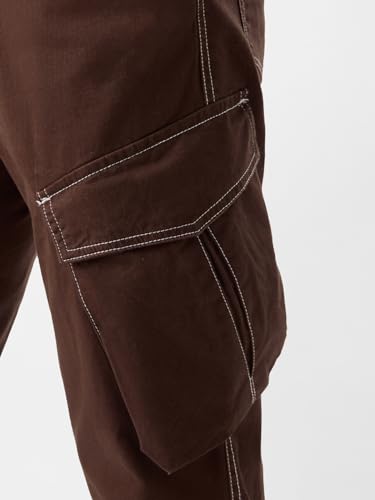Image of The Souled Store Solids: Teak Mens and Boys Regular Fit Cotton Brown Color Men Cargo Shorts