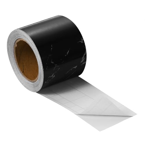 Image of uxcell Wood Grain Tape, 2 inch x33 Ft Self Adhesive Wood Grain Repair Patch for Baseboards, Doors, Floor Repair, Furniture Home Decor Black Stone