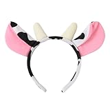 Cow Ears and Horns Headband – Plush Farm Animal Costume Accessory for Kids and Adults, Halloween Dress-Up, Cosplay, Birthday Parties, School Plays, and Photo Props