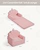 Blissful Diary Kids Couch, 2-in-1 Soft Toddler Couch Fold Out, Toddler Chair Comfy, Convertible Sofa to Lounger, Kids Furniture for Playroom, Gift for Birthday, Children's Day, Pink Shell #2