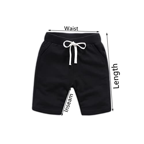 Toddler Boys Knit Jogger Shorts Summer Cotton Casual Pure Black Grey Playwear Short Pants 2 Packs Sets 2T #TOP4