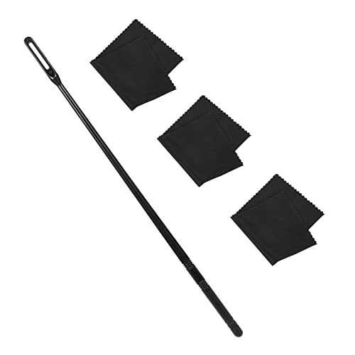 Kit de Limpieza Flauta, 3 Piezas Paño de Limpieza Flauta 1 Pieza Varilla Limpieza Flauta Limpiador de Flautas para Fácil Pulido Cuidado Interior (Negro)