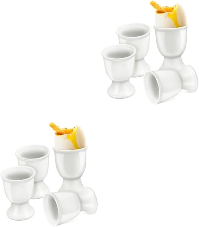 Hueveras de cerámica, soporte para huevos hervidos, utensilios de cocina, para el hogar, restaurante (2 juegos)