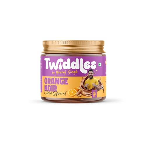 Image of Twiddles Chocolate Orange Spread,100g(Creamy) - 72% California Almonds & Cashews |17g Protein |Vegan |Uplifts Mood |Zero Refined Sugar | No Palm Oil or Preservatives | Sweetened with Jaggery | Gluten free | Yuvi's Favorite