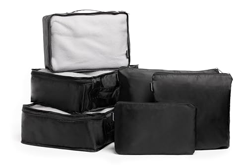 Brookstone 6-Piece Compression Packing Cubes, Black