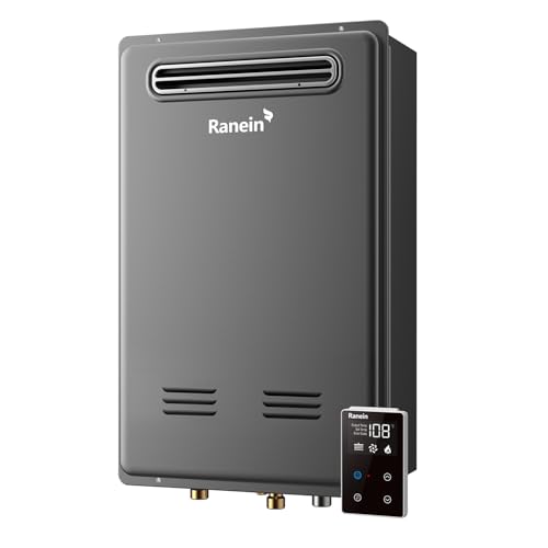 Ranein Natural Gas Tankless Water Heater, Outdoor Max 8.5 GPM, 190,000 BTU Instant Hot Water Heater