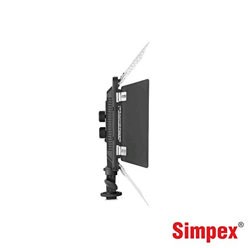 Image of Simpex LED 720 with Barndoor - Professional Ultra Slim, Dual Color LED Video Light with Battery and Charger Black