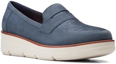 Clarks Women's Shaylin Step Loafer, Navy Combi, 7.5 | Image 7