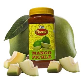 555 Classic Mango Pickle -500gm Tasty Mango Andhra Avakaya Pickle | 500G | Traditional Spicy Mango Pickle | Made Fresh with Pure Groundnut Oil | Teekha Aam Achar | Pantry Must Have | Pack of 1