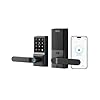 eufy Smart Lock C33, Keypad Door Lock with Handle, Fingerprint Door Knob, Keyless Entry Door Lock for Front Door and Bedrooms, Electronic Deadbolt, Wi-Fi, Remote App Control, IP53 Waterproof, Black