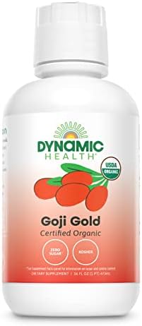 Dynamic Health Organic Goji Gold Pure Juice, No Additives, Vegetarian, BPA Free, 16 Fl oz