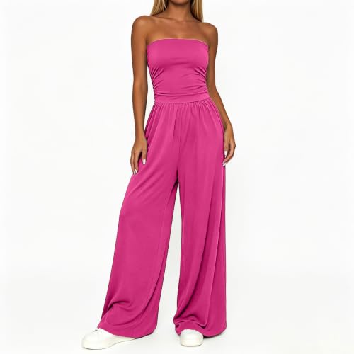 Combinaison bustier froncé jambes larges pour une silhouette d'été fluide