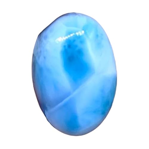 Gemme Larimar bleu cabochon 26 x 18 x 7 mm pierre naturelle pour la fabrication de bijoux DIY