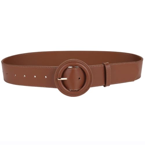 HBJWOV Belt Women's Leather Versatile Decorative Coat with Dress Sweater Wide Belt Outer Belt Women's(White-Patch Five-Pointed star4)