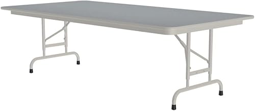 Miniatura 330 de Correll - Mesa plegable de altura ajustable y resistente, parte superior laminada de alta presión, fabricada en Estados Unidos, delantal de acero