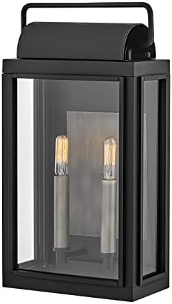 Hinkley Sag Harbor Medium Wide Wall Mount Lantern, Black