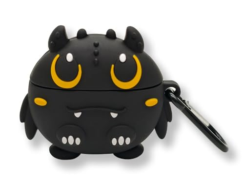 Funda de Silicona 3D Dibujos Animados Compatible con AirPods 4, AIYAAIYA Kawaii Impermeable Resistente a Golpes para la Caja de Carga de Auriculares Inalámbricos con Llavero (Night Dragon)