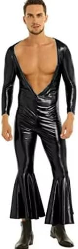 Cosplay PVC Leather Long Sleeve Bodysuit Cosplay Costume S-7XL,Black,6XL