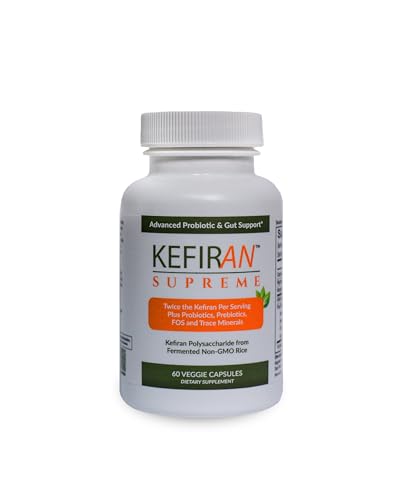 Lane Innovative Kefiran Supreme – Concentrated Kefir-Derived Synbiotic with 2× Kefiran, Probiotics & Prebiotics, Vegetable Capsules, Gluten-Free, 30 Servings