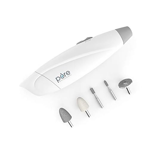 Pure Enrichment PureNails Express Cordless Manicure and Pedicure System - Portable, Battery-Powered Nail File with 5 Interchangeable Attachments, 2 Speeds and Storage Bag - Ideal for Travel & Home