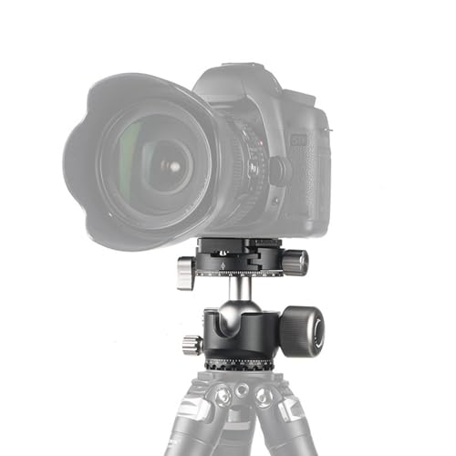 Aluminiowa Głowica Kulowa Statywu, Uchwyt Kulowy do Aparatu Panoramicznego 360, Uchwyt Kulowy z płytką Szybkiego Uwalniania 1/4″, Idealny do Lustrzanki Cyfrowej Typu Monopod Slider, nośność