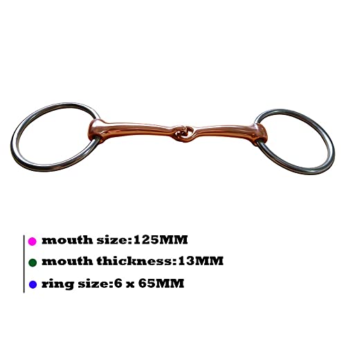 Mors de cheval en acier inoxydable avec tige ronde en cuivre 65 mm