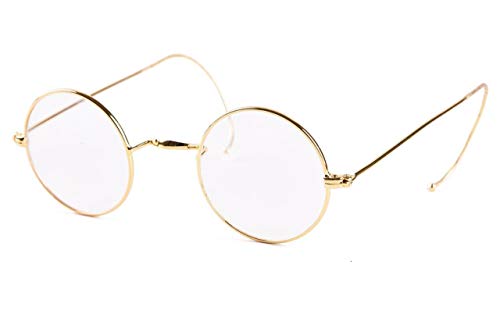 Image of Agstum Blue Light Blocking Reading Glasses, Small Round Wire Rim Readers for Computer Use Anti-Glare Cut UV400