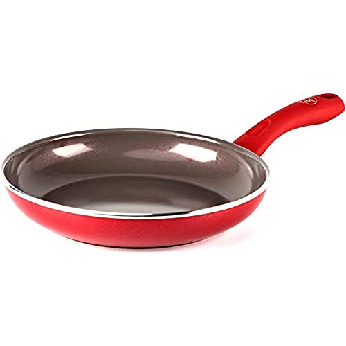 GreenChef Diamond Sartén de Cerámica, Antiadherente, 24 cm, Rojo
