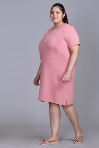 Image of In Love Women's Cotton Plus Size Nighty Chemise | Easy cotton chemise for nightwear and lounge comfort