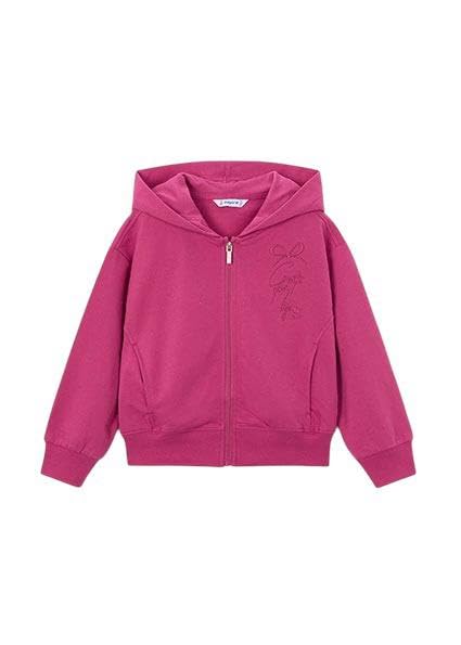 Sweat printanier fille Mayoral 9 ans veste zippée avec capuche pétale
