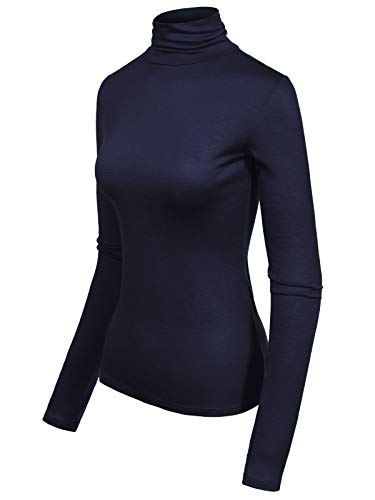 Image of MixMatchy Women's Slim Lightweight Long Sleeve Pullover Turtleneck Mock Shirts Base Layer Undershirts Active Tops