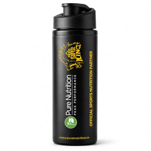 Image of Pure Nutrition CSK Athlete Fuel Sipper Bottle 700ml | Shaker for Gym Bottle | Protein Shaker Bottle | 100% Leakproof, BPA Free, Durable Gym Shaker | BPA-Free Sports Bottle | Black