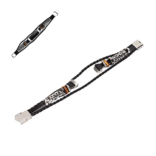 Smartwatch Band, Compatible With Fitbit Luxe Leather Watch Replacement Wrist Strap Ethnic Vintage Style Watch Strap (Black) #TOP7