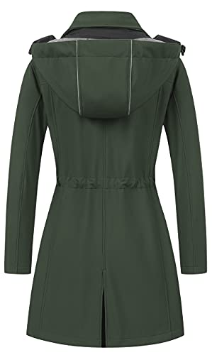 Image of CREATMO US Women's Lightweight Waterproof Long Softshell Tactical Jacket Fleece Lined Windbreaker