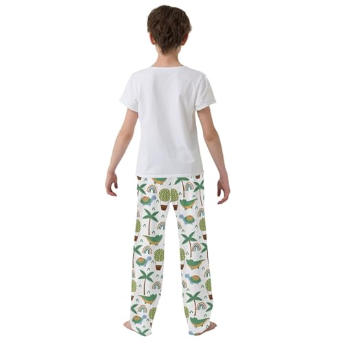 Crocodile and Turtle Boys Long Pants Soft Trousers Elastic Waist Kids Lounge Bottoms with Pockets S-XL3