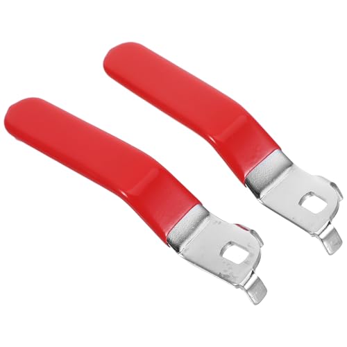 Healvian Poignées de Vanne à Bille 2 Pcs en Fer Rouge avec Levier Long, Trou 10 X 6 Mm, Vis 10 Mm, Poignée de Robinet Extérieur pour Remplacement et Réparation de Vannes Hydrauliques