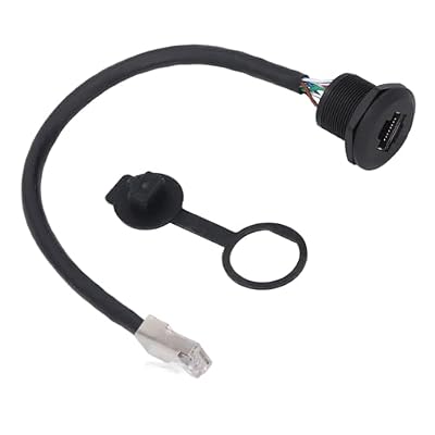Omquot RJ45 Panel Mount Coupler, Industrial Waterproof Connector for Harsh Environments with Dust Cap for Panel Use