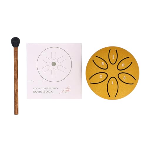 Tongue Drum de acero 6 tonos 3 pulgadas dorado miniatura 5