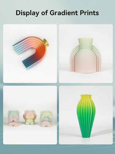 Image of Creality 3D Printer Filament, Rainbow PLA Filament 1.75mm, Enhanced Toughness, Dimensional Accuracy + /- 0.03mm, 1kg(2.2lbs), PLA Mattte Filament for Most 3D Printer