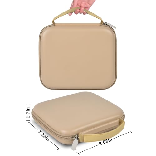 Image of GWCASE Hard Carrying Case for Glocusent for Vekkia LED Neck Reading Lights | Shock-Resistant EVA Shell, Mesh Pocket for Cable, Keep Small Gear Neat for Bedtime Reading, Crochet, Travel, Khaki, Box Only