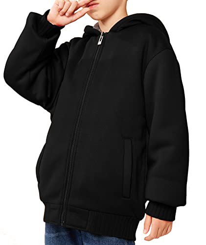 Image of SWISSWELL Unisex Boys Girls Fleece Hoodie Sherpa Lined Jacket Zip Up Hooded Sweatshirt Winter Outerwear for Kids