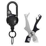 Roxola Portable Tungsten Fishing Line Cutter Fly Fishing Nippers with Retractors for Braid, Mono, Fluoro Lines Saltwater & Freshwater Fishing Accessories Mini Scissors Clipper Tool Black Silver