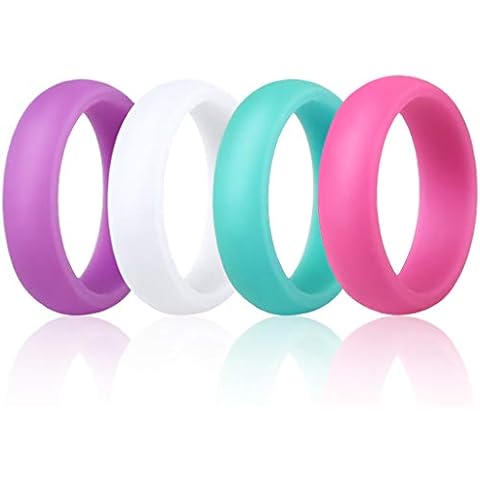 TQQ Silicone Rings for Women, Upgraded Breathable Rubber Rings, Classic Style, Colorful, Comfortable Fit Silicone Wedding Bands Cover