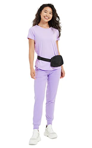Lulucheri Women's Workout T-Shirt Short Sleeve Lightweight Crew Neck Shirts Yoga Running Exercise Athletic Tee Top (X-Large, Spring Lilac) #TOP2