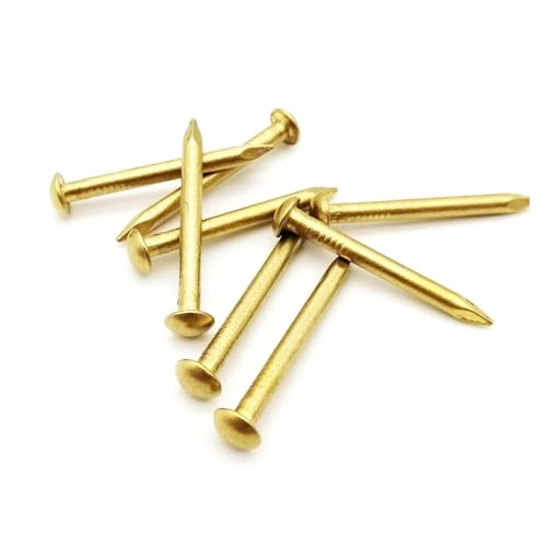 Clavos redondos de cobre puro, diámetro 2 mm y longitud 15 mm, paquete de 50 piezas, para bisagras de muebles, tambor, joyería y cajas miniatura 5
